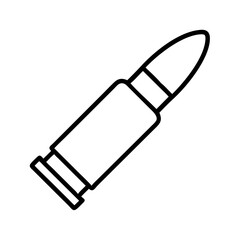 bullet casing icon, bullet casing line art - simple line art of bullet casing, perfect for bullet casing logos and icons and themed design 