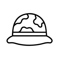 camo hat icon, camo hat line art - simple line art of camo hat, perfect for camo hat logos and icons and themed design 