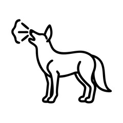 coyote call icon, coyote call line art - simple line art of coyote call, perfect for coyote call logos and icons and themed design 