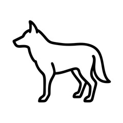 coyote silhouette icon, coyote silhouette line art - simple line art of coyote silhouette, perfect for coyote silhouette logos and icons and themed design 