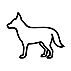 coyote silhouette icon, coyote silhouette line art - simple line art of coyote silhouette, perfect for coyote silhouette logos and icons and themed design 