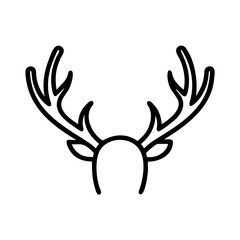 deer antlers icon, deer antlers line art - simple line art of deer antlers, perfect for deer antlers logos and icons and themed design 