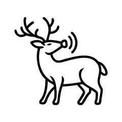 deer grunt call icon, deer grunt call line art - simple line art of deer grunt call, perfect for deer grunt call logos and icons and themed design 
