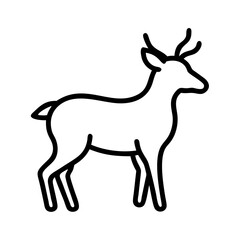 deer silhouette icon, deer silhouette line art - simple line art of deer silhouette, perfect for deer silhouette logos and icons and themed design 