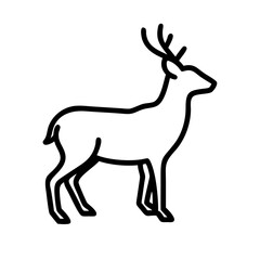 deer silhouette icon, deer silhouette line art - simple line art of deer silhouette, perfect for deer silhouette logos and icons and themed design 