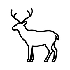 deer silhouette icon, deer silhouette line art - simple line art of deer silhouette, perfect for deer silhouette logos and icons and themed design 