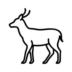deer silhouette icon, deer silhouette line art - simple line art of deer silhouette, perfect for deer silhouette logos and icons and themed design 