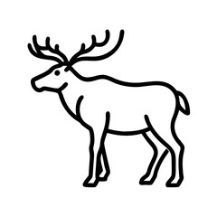 elk icon, elk line art - simple line art of elk, perfect for elk logos and icons and themed design 