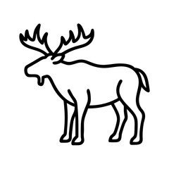 elk icon, elk line art - simple line art of elk, perfect for elk logos and icons and themed design 