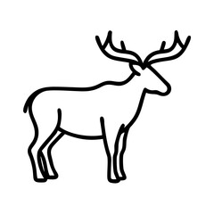 elk icon, elk line art - simple line art of elk, perfect for elk logos and icons and themed design 