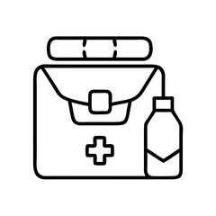 field dressing kit icon, field dressing kit line art - simple line art of field dressing kit, perfect for field dressing kit logos and icons and themed design 