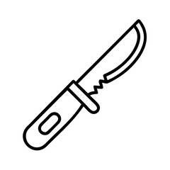 Fototapeta premium game processing knife icon, game processing knife line art - simple line art of game processing knife, perfect for game processing knife logos and icons and themed design 