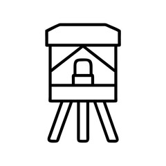 hunting blind icon, hunting blind line art - simple line art of hunting blind, perfect for hunting blind logos and icons and themed design 