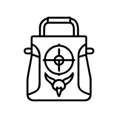 hunting decoy bag icon, hunting decoy bag line art - simple line art of hunting decoy bag, perfect for hunting decoy bag logos and icons and themed design 