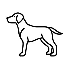 hunting dog icon, hunting dog line art - simple line art of hunting dog, perfect for hunting dog logos and icons and themed design 