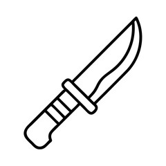 hunting knife icon, hunting knife line art - simple line art of hunting knife, perfect for hunting knife logos and icons and themed design 