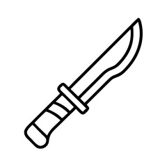 hunting knife icon, hunting knife line art - simple line art of hunting knife, perfect for hunting knife logos and icons and themed design 
