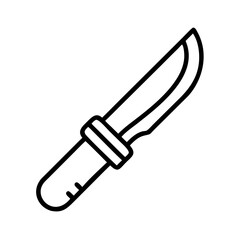 hunting knife icon, hunting knife line art - simple line art of hunting knife, perfect for hunting knife logos and icons and themed design 