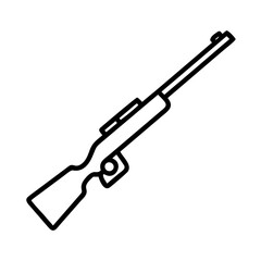 hunting rifle icon, hunting rifle line art - simple line art of hunting rifle, perfect for hunting rifle logos and icons and themed design 