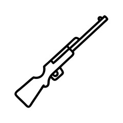 hunting rifle icon, hunting rifle line art - simple line art of hunting rifle, perfect for hunting rifle logos and icons and themed design 