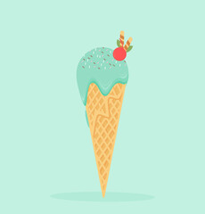 The Delight of Ice Cream and Cake in Illustrations