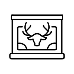 hunting trophy case icon, hunting trophy case line art - simple line art of hunting trophy case, perfect for hunting trophy case logos and icons and themed design 