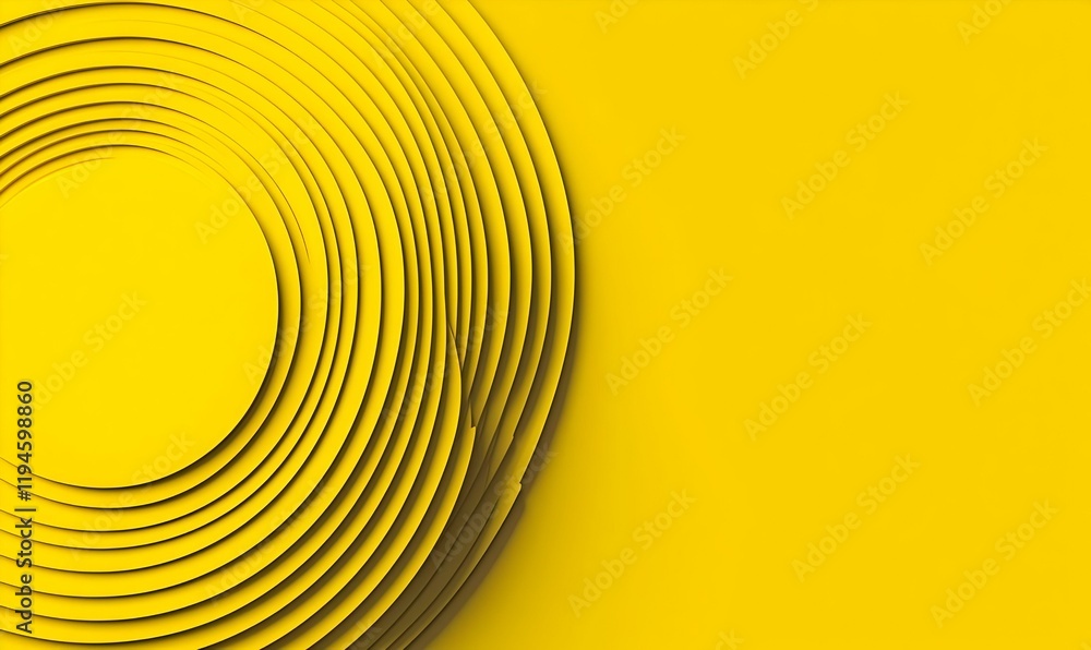Poster vibrant yellow swirls, a captivating abstract design featuring dynamic circular patterns and an ener