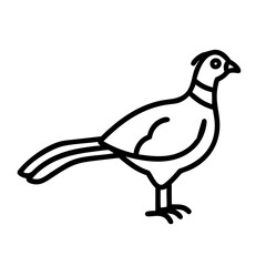 pheasant icon, pheasant line art - simple line art of pheasant, perfect for pheasant logos and icons and themed design 