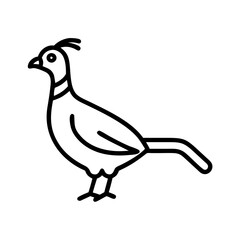 pheasant icon, pheasant line art - simple line art of pheasant, perfect for pheasant logos and icons and themed design 