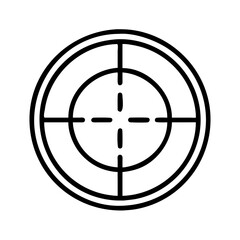 rifle scope crosshairs icon, rifle scope crosshairs line art - simple line art of rifle scope crosshairs, perfect for rifle scope crosshairs logos and icons and themed design 