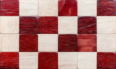 Beige and Red Checkerboard Design, a vibrant interplay of warm tones creating a dynamic and engaging visual pattern, evoking a sense of energy and rhythm.