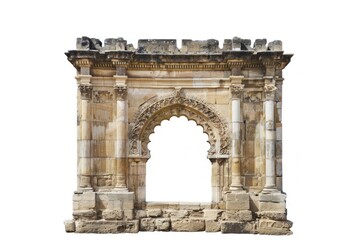 Obraz premium Moorish arch architecture white background weathered.
