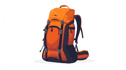 Large Orange Backpack Ideal For Hiking Adventures