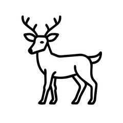 whitetail deer icon, whitetail deer line art - simple line art of whitetail deer, perfect for whitetail deer logos and icons and themed design 