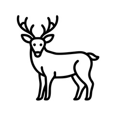 Obraz premium whitetail deer icon, whitetail deer line art - simple line art of whitetail deer, perfect for whitetail deer logos and icons and themed design 