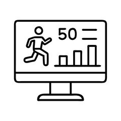 digital running stats icon, digital running stats line art - simple line art of digital running stats, perfect for digital running stats logos and icons and themed design 