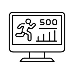 digital running stats icon, digital running stats line art - simple line art of digital running stats, perfect for digital running stats logos and icons and themed design 