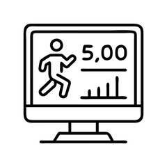 digital running stats icon, digital running stats line art - simple line art of digital running stats, perfect for digital running stats logos and icons and themed design 