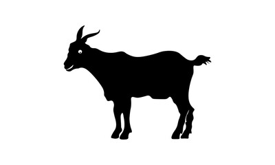 black goat vector illustration – full body minimalist design with bold silhouette,Goat fil  