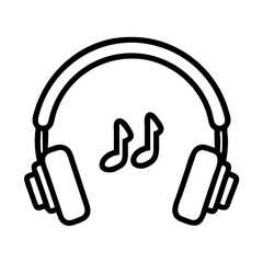 headphones for jogging icon, headphones for jogging line art - simple line art of headphones for jogging, perfect for headphones for jogging logos and icons and themed design 