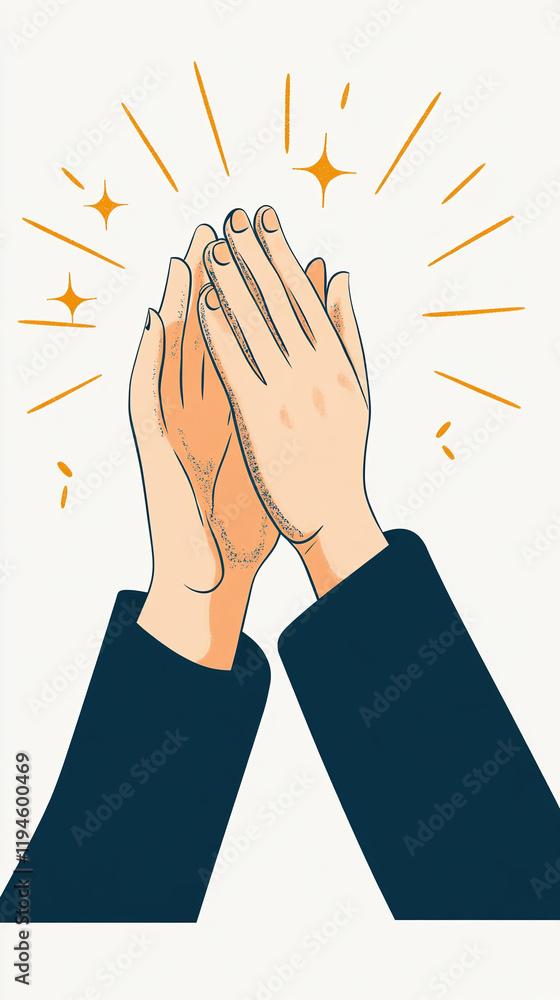 Poster an illustration of hands clapping symbolizing recognition and appreciation.