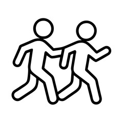 jogging buddy icon, jogging buddy line art - simple line art of jogging buddy, perfect for jogging buddy logos and icons and themed design 