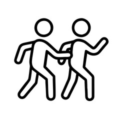 jogging buddy icon, jogging buddy line art - simple line art of jogging buddy, perfect for jogging buddy logos and icons and themed design 