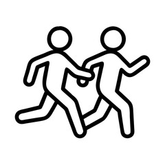 jogging buddy icon, jogging buddy line art - simple line art of jogging buddy, perfect for jogging buddy logos and icons and themed design 