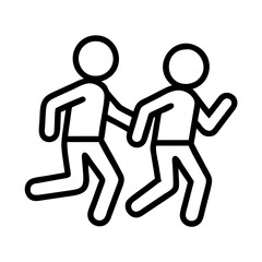 jogging buddy icon, jogging buddy line art - simple line art of jogging buddy, perfect for jogging buddy logos and icons and themed design 