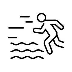 jogging in fog icon, jogging in fog line art - simple line art of jogging in fog, perfect for jogging in fog logos and icons and themed design 