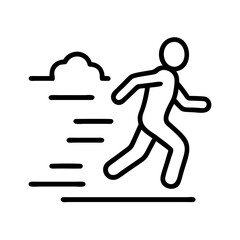 jogging in fog icon, jogging in fog line art - simple line art of jogging in fog, perfect for jogging in fog logos and icons and themed design 