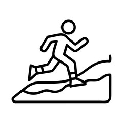 jogging on a dirt path icon, jogging on a dirt path line art - simple line art of jogging on a dirt path, perfect for jogging on a dirt path logos and icons and themed design 