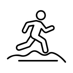 jogging on a dirt path icon, jogging on a dirt path line art - simple line art of jogging on a dirt path, perfect for jogging on a dirt path logos and icons and themed design 