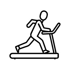 jogging on treadmill icon, jogging on treadmill line art - simple line art of jogging on treadmill, perfect for jogging on treadmill logos and icons and themed design 